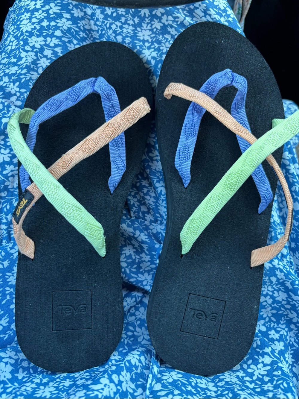 Teva Women’s Hippie Strappy Sandals/Flipflop Black/Blue/Green/Coral US 7 6840